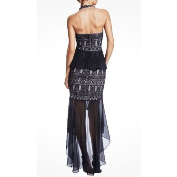 One33 Social Gretchen Lace Halter Hi-Low Maxi Dress Cocktail Gown Black … - Picture 2 of 16